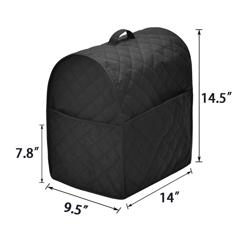 NALAN Stand Mixer Dust Cover with 3 Pockets Compatible with KitchenAid Tilt Head, Easy Cleaningï¼ŒCan Ironable (Black, Fits for 4.5-Quart and All 5-Quart) - Image 4